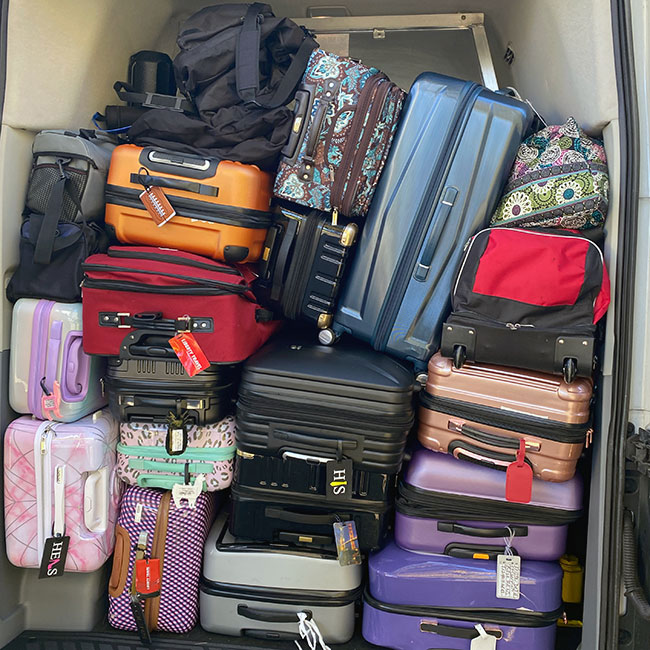 stacked suitcases
